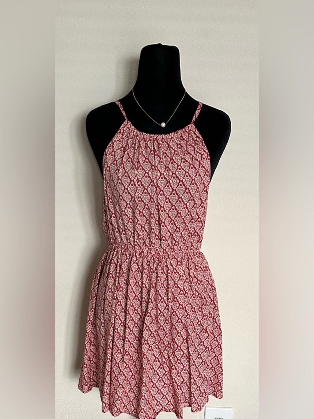 Lulus Red Geo-Print Halter Mini Dress - Picture 2 of 12